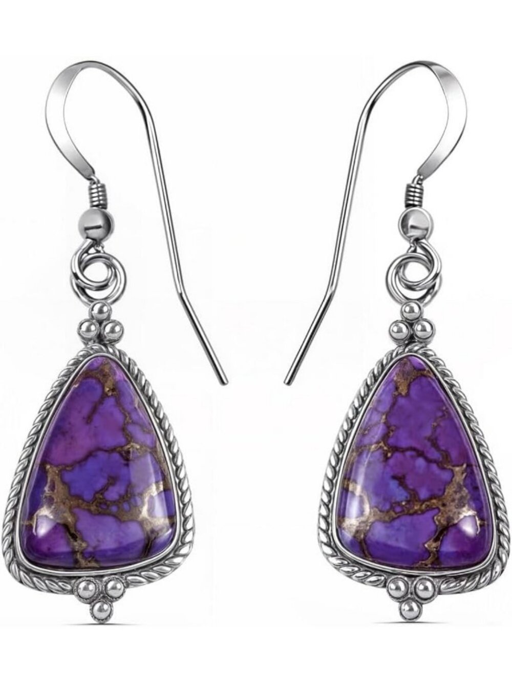 Sterling Silver Dangle Drop Turquoise Earrings for Women - Boho Chic Jewelry